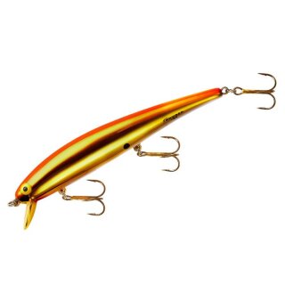 Bomber Wobbler B15A Long A - 11,5 cm - Gold Chrome Orange White Belly