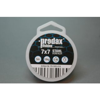 Predax - Stahlvorfach 7x7 - 5m Rolle - 0,46mm - 18kg - neu!